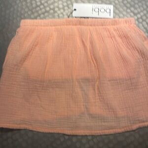 Brand New peach strapless linen textured top - super soft